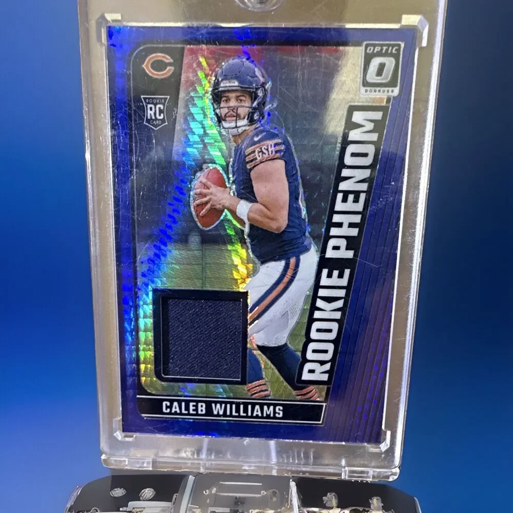 2024 Panini Donruss Optic Caleb Williams Rookie Phenom Blue Hyper Prizm MEM